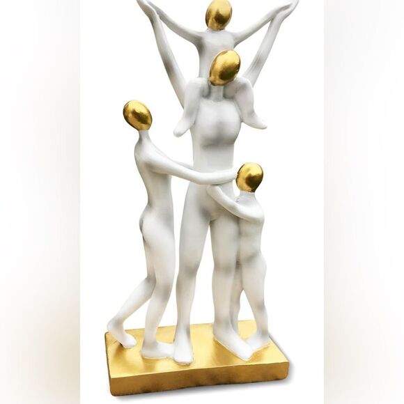 Abstract Family of Four Statue Unique Room or Shelf Home Decor NWOT - Picture 3 of 9